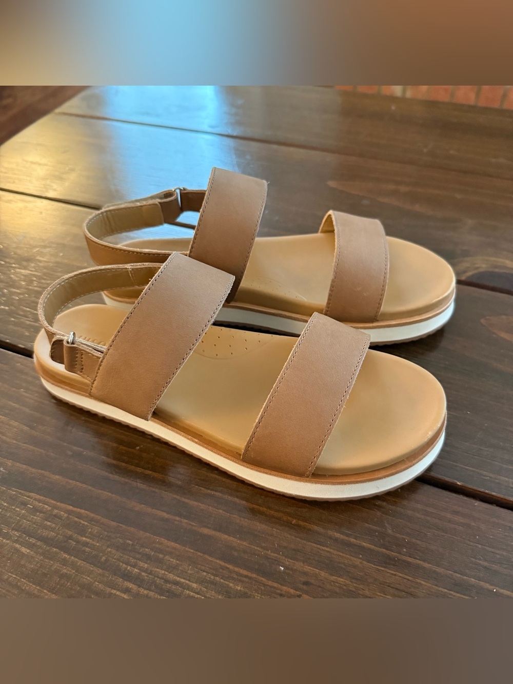 Nisolo Tan Double-Strap Leather Sandals